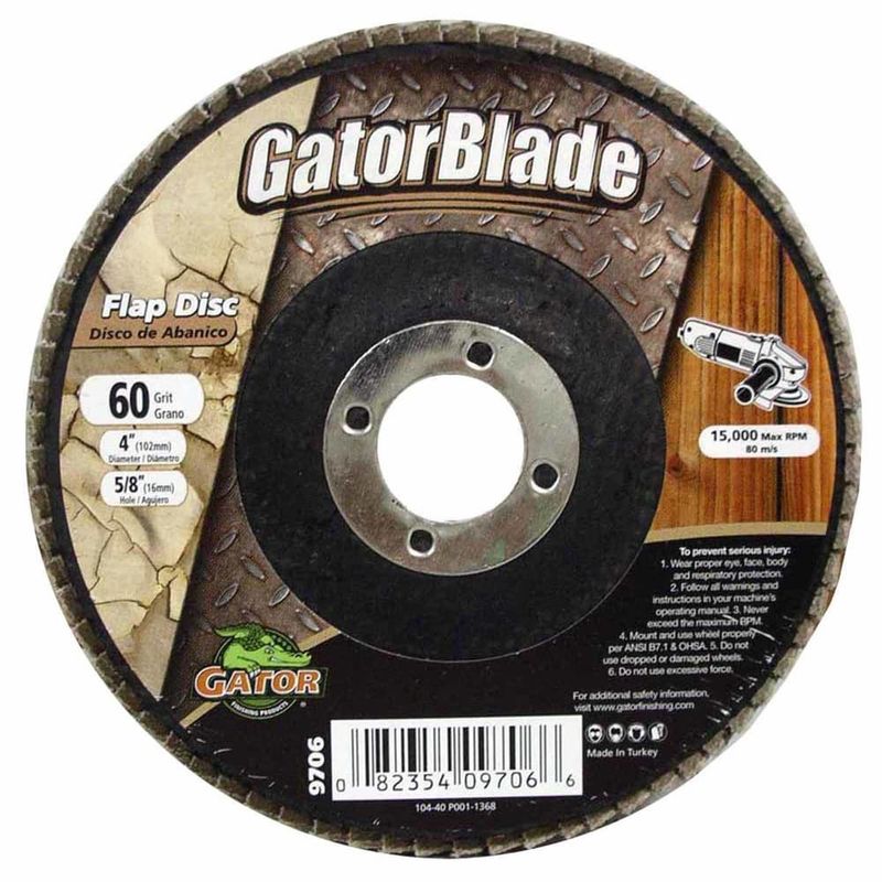 Gator 4 in. D X 5/8 in. Aluminum Oxide Flap Disc 60 Grit 1 pk
