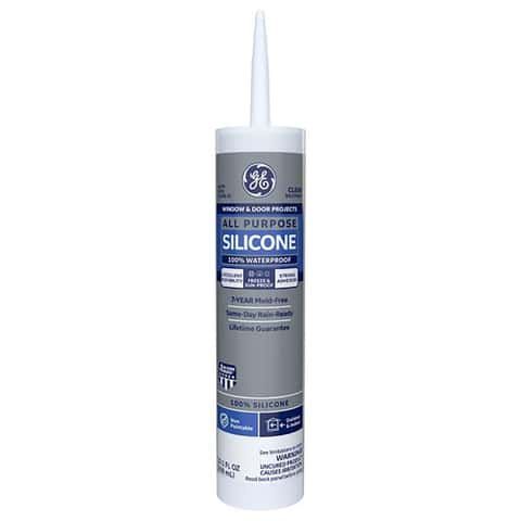 GE Window & Door Clear Silicone 1 Window and Door Caulk Sealant 10.1 oz