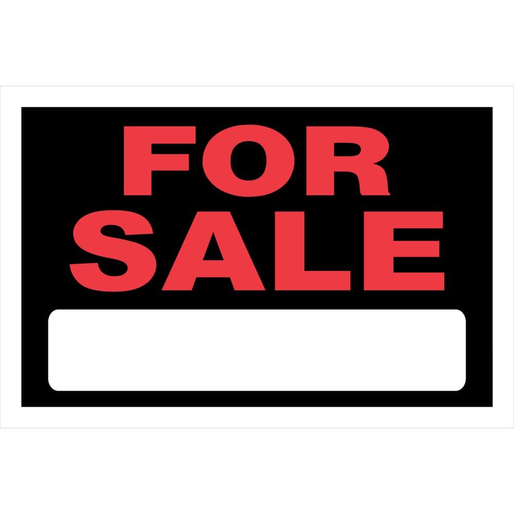 HILLMAN English Black For Sale Sign 8 in. H X 12 in. W