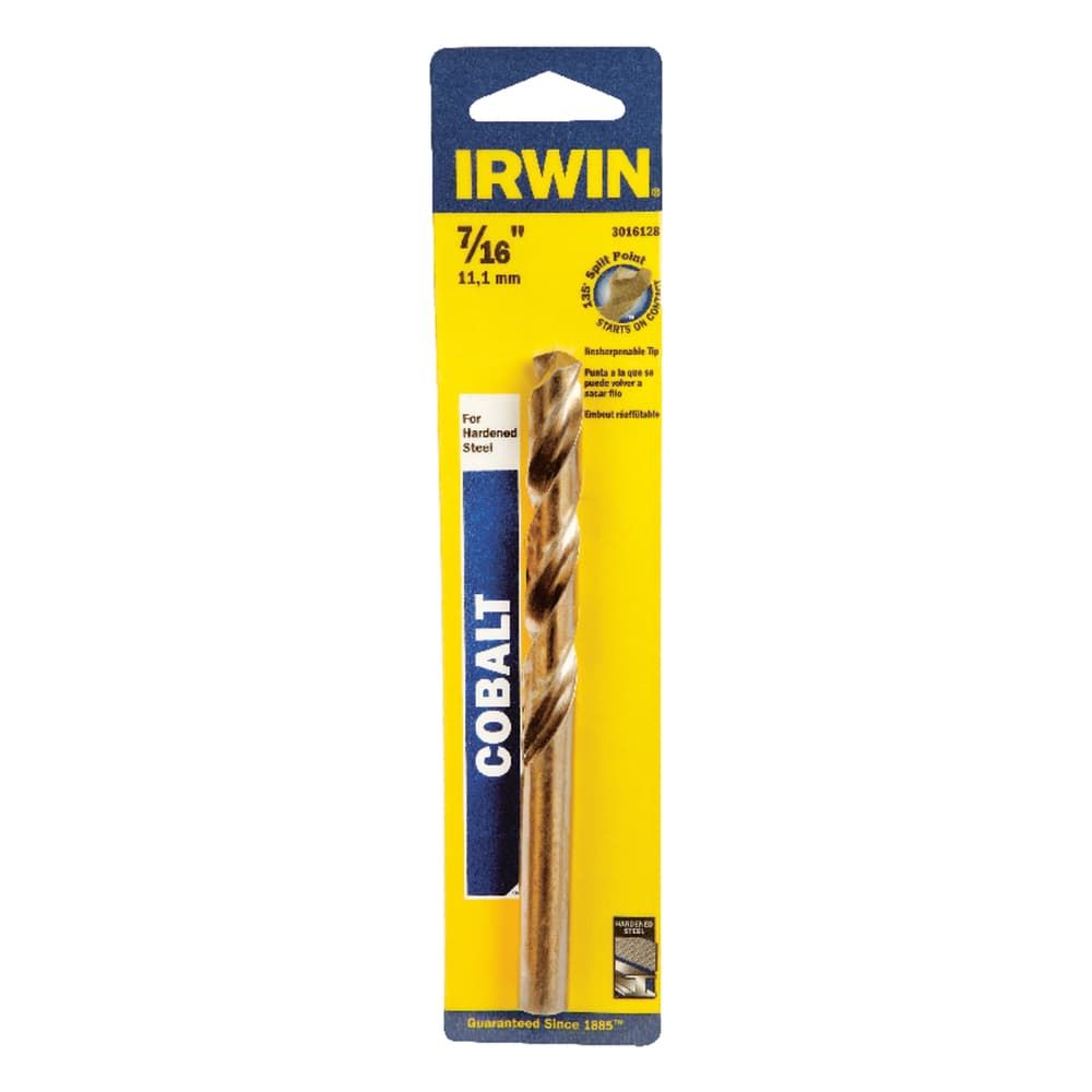 Irwin 7/16 in. X 5-1/2 in. L Cobalt Alloy Steel Drill Bit Straight Shank 1 pc