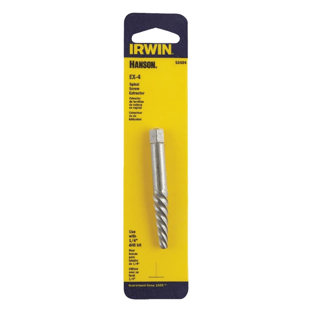 Irwin Hanson 1/4 in. X 1/4 in. D Carbon Steel Spiral Screw Extractor 6 in. 1 pc