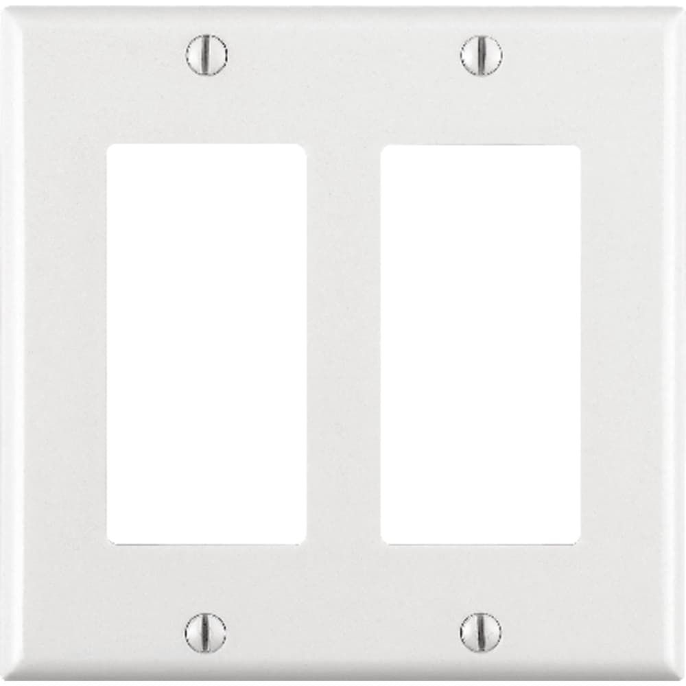 Leviton Decora White 2 gang Thermoset Plastic Decorator Wall Plate 1 pk