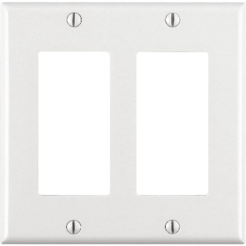 Leviton Decora White 2 gang Thermoset Plastic Decorator Wall Plate 1 pk