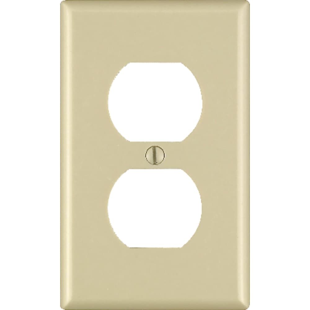 Leviton Ivory 1 gang Thermoset Plastic Duplex Wall Plate 1 pk