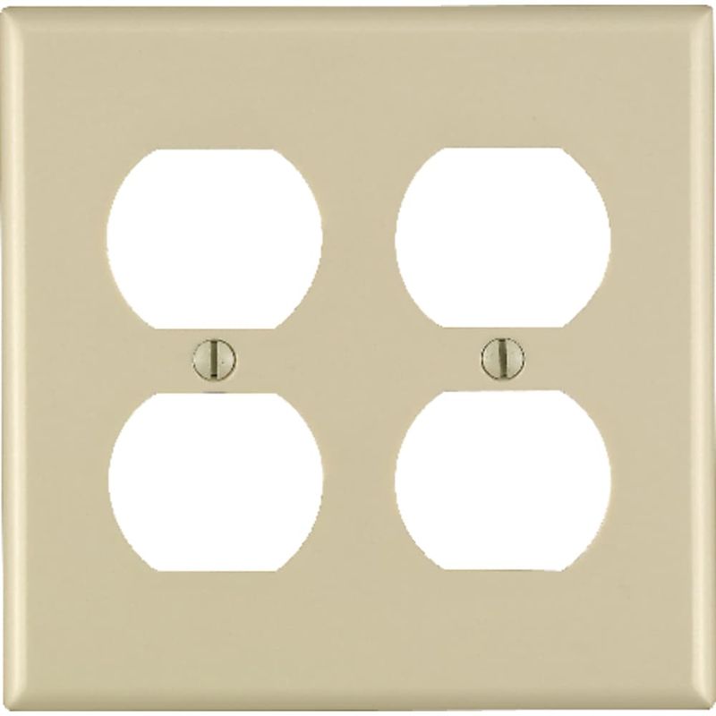 Leviton Ivory 2 gang Thermoset Plastic Duplex Wall Plate 1 pk