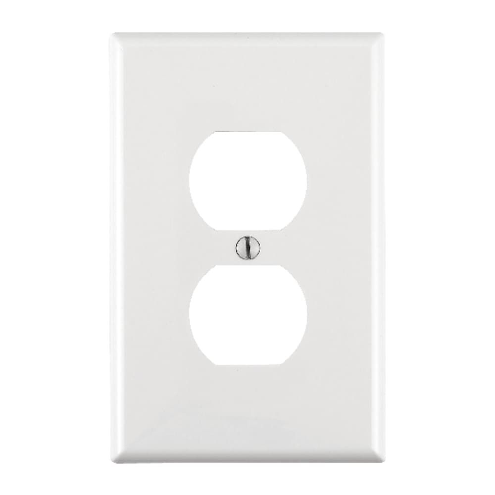 Leviton White 1 gang Nylon Duplex Wall Plate 1 pk