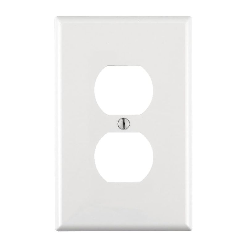 Leviton White 1 gang Nylon Duplex Wall Plate 1 pk