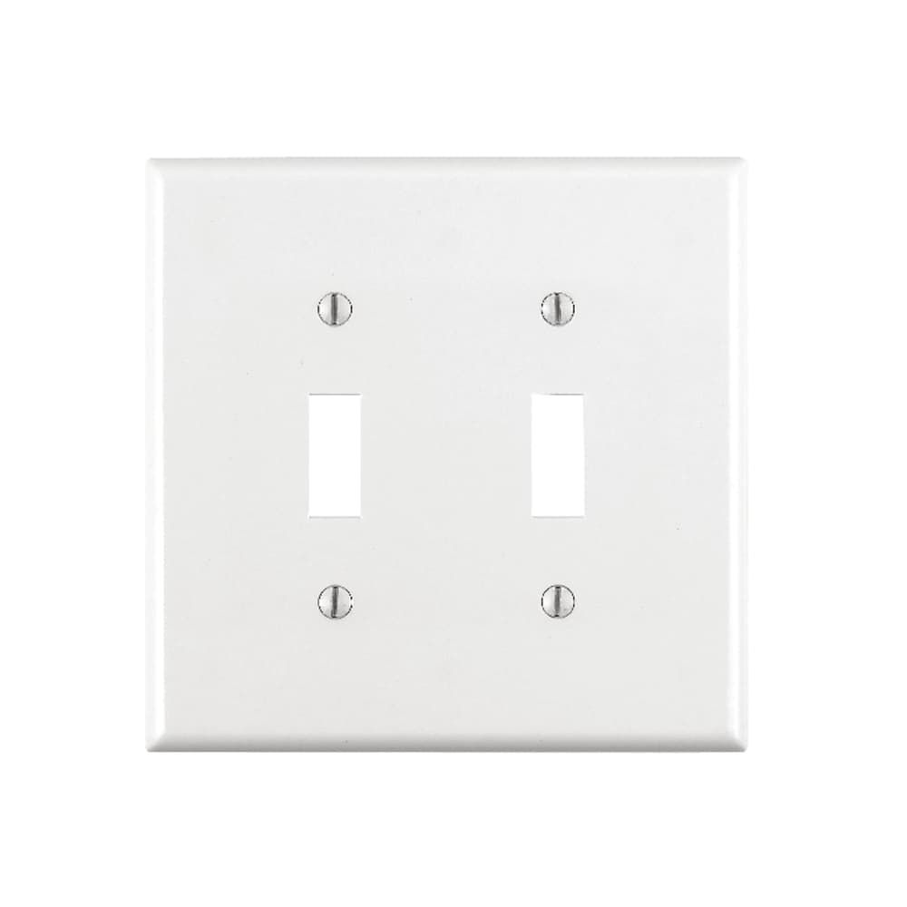 Leviton White 2 gang Thermoplastic Nylon Toggle Wall Plate 1 pk