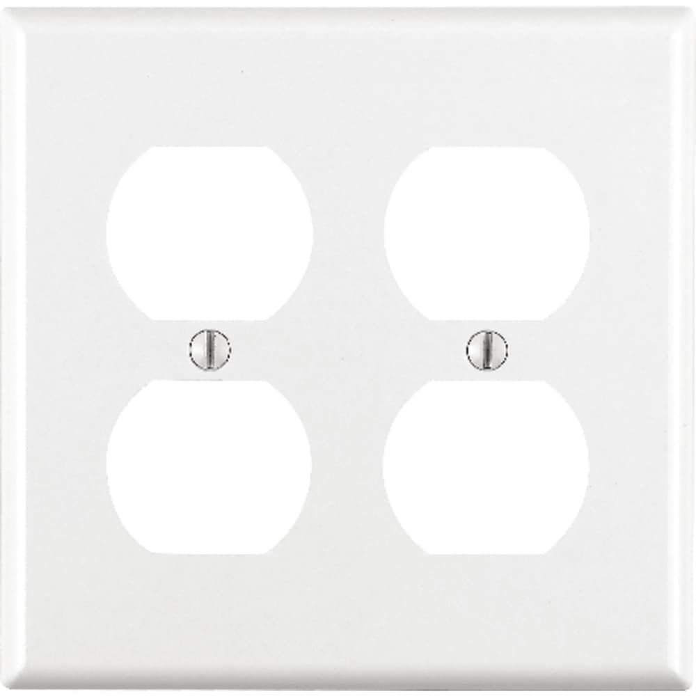 Leviton White 2 gang Thermoset Plastic Duplex Wall Plate 1 pk