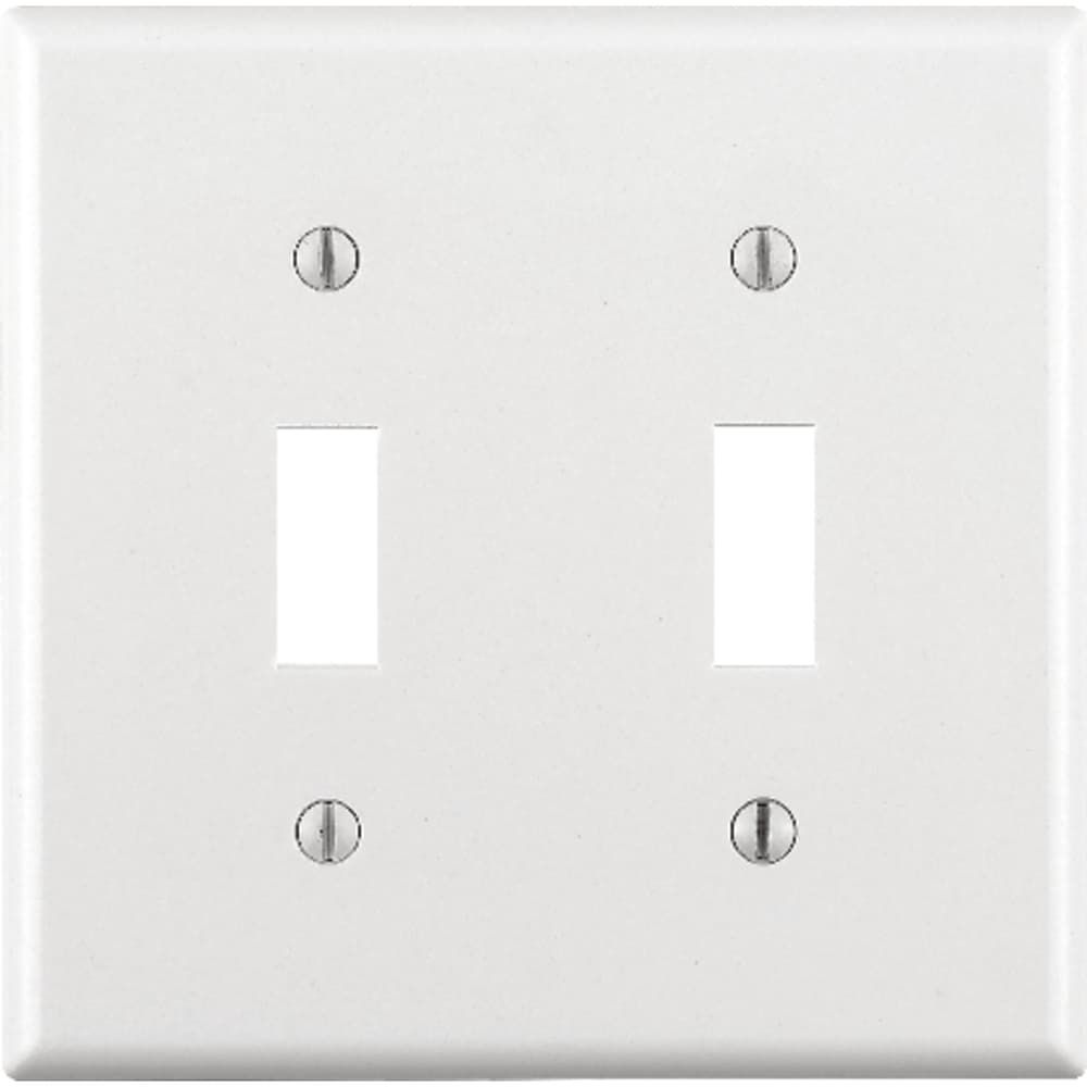 Leviton White 2 gang Thermoset Plastic Toggle Wall Plate 1 pk