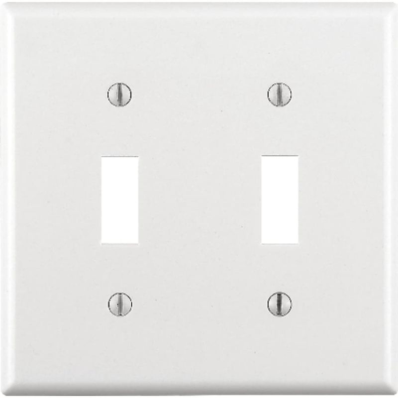 Leviton White 2 gang Thermoset Plastic Toggle Wall Plate 1 pk
