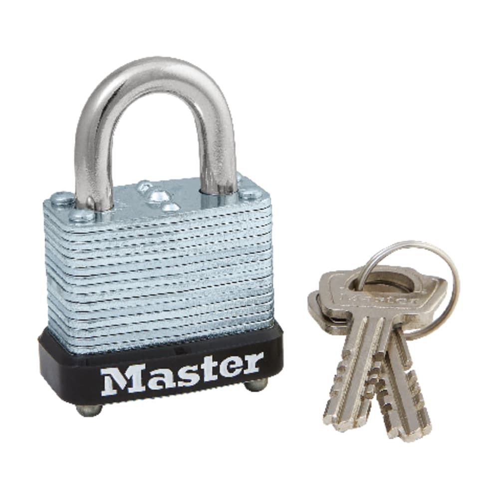Master Lock 1-1/16 in. H X 1-1/8 in. W Laminated Steel Warded Locking Exterior Padlock