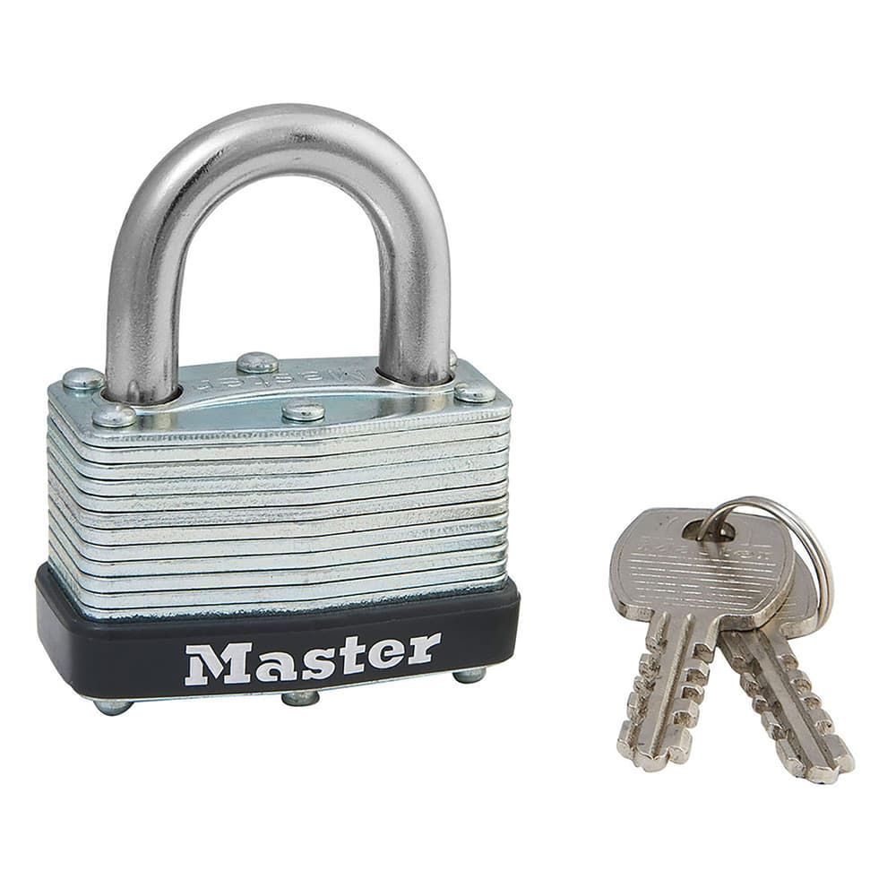 Master Lock 1-1/16 in. H X 1-3/4 in. W Laminated Steel Warded Locking Warded Padlock