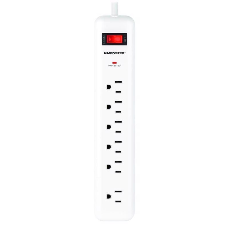 Monster Just Power It Up 15 ft. L 6 outlets Surge Protector White 1080 J