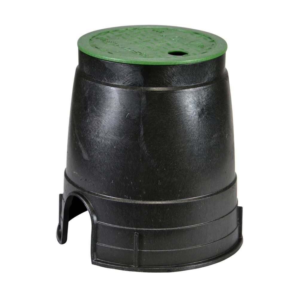 NDS 8.5 in. W X 8.5 in. H Round Valve Box with Overlapping Cover Black/Green
