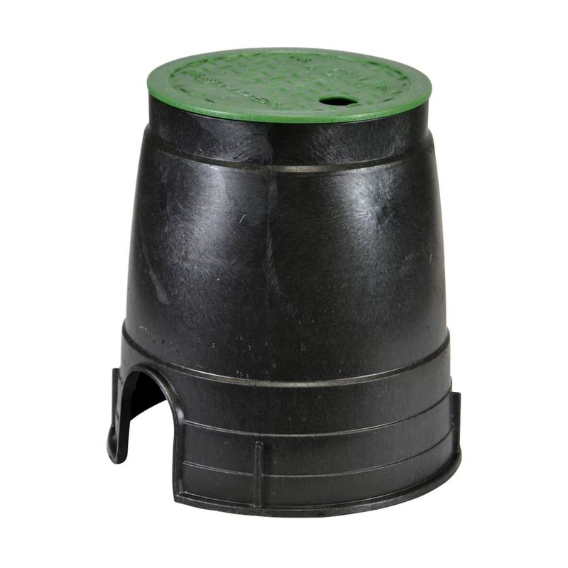 NDS 8.5 in. W X 8.5 in. H Round Valve Box with Overlapping Cover Black/Green