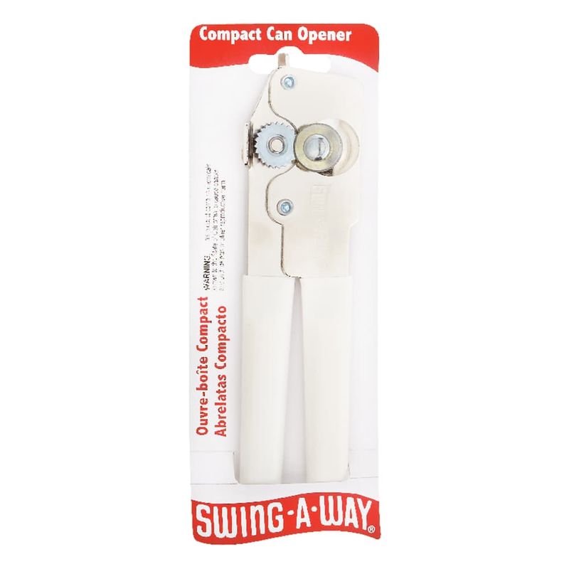 Swing-A-Way White Steel Manual Compact Can Opener