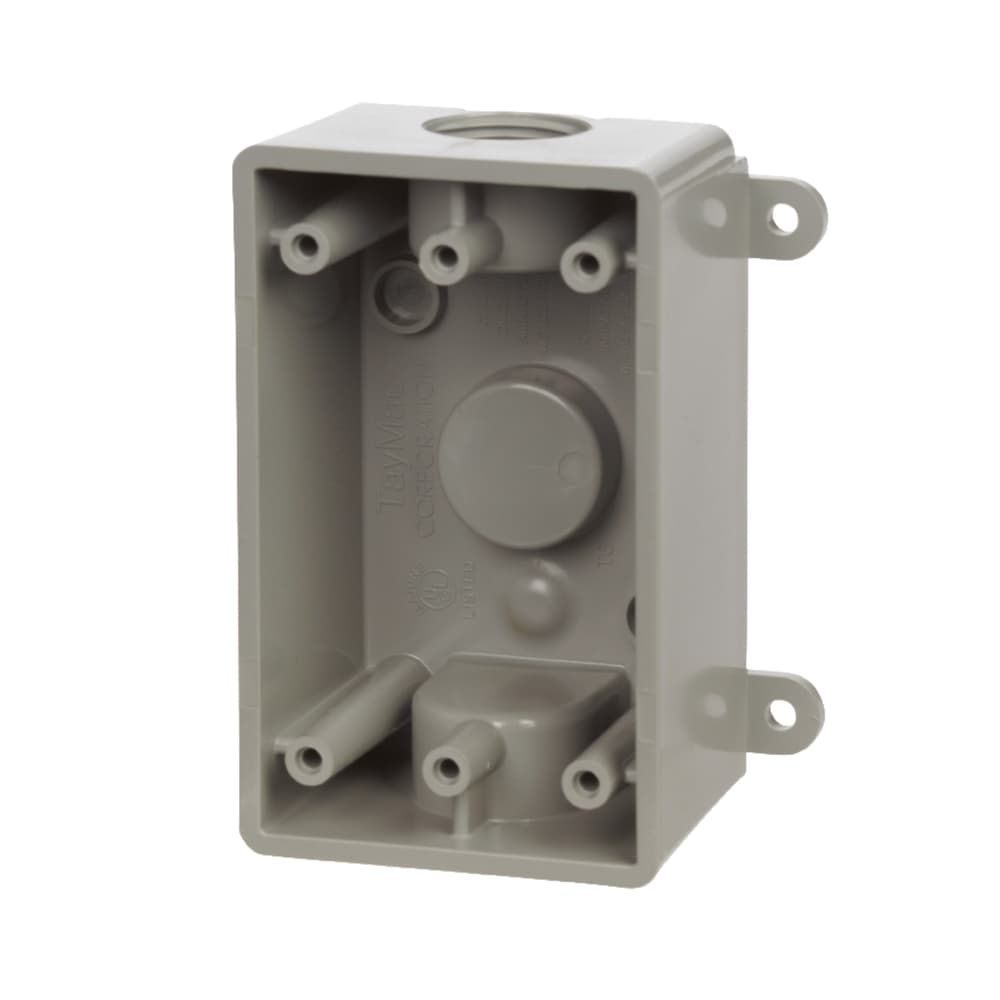 TayMac 16-1/2 cu in Rectangle Plastic 1 gang Outlet Box Gray