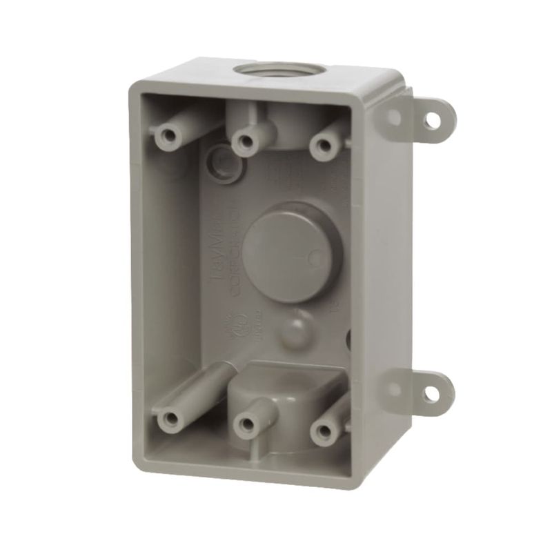 TayMac 16-1/2 cu in Rectangle Plastic 1 gang Outlet Box Gray