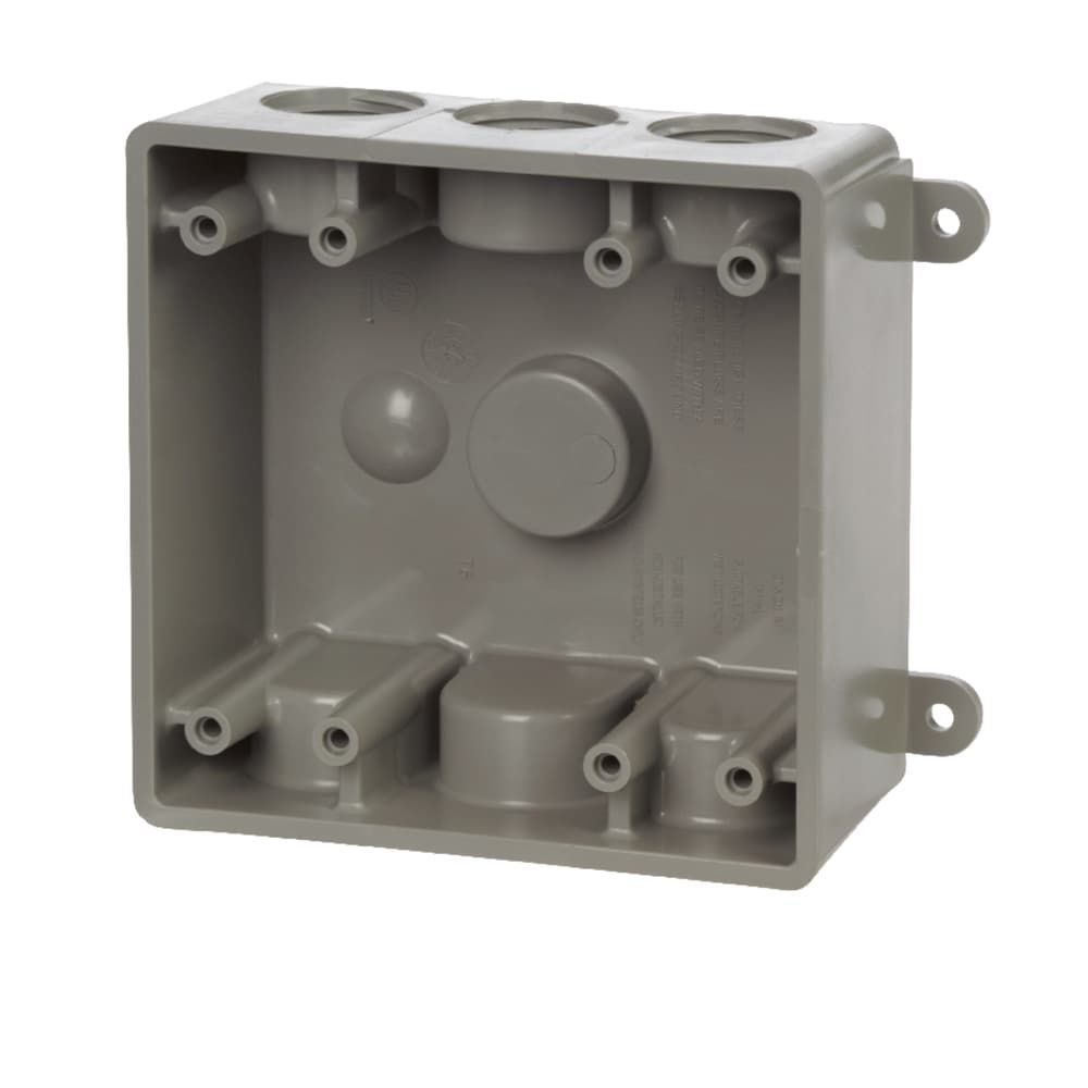 TayMac 26-1/2 cu in Square Plastic 2 gang Outlet Box Gray