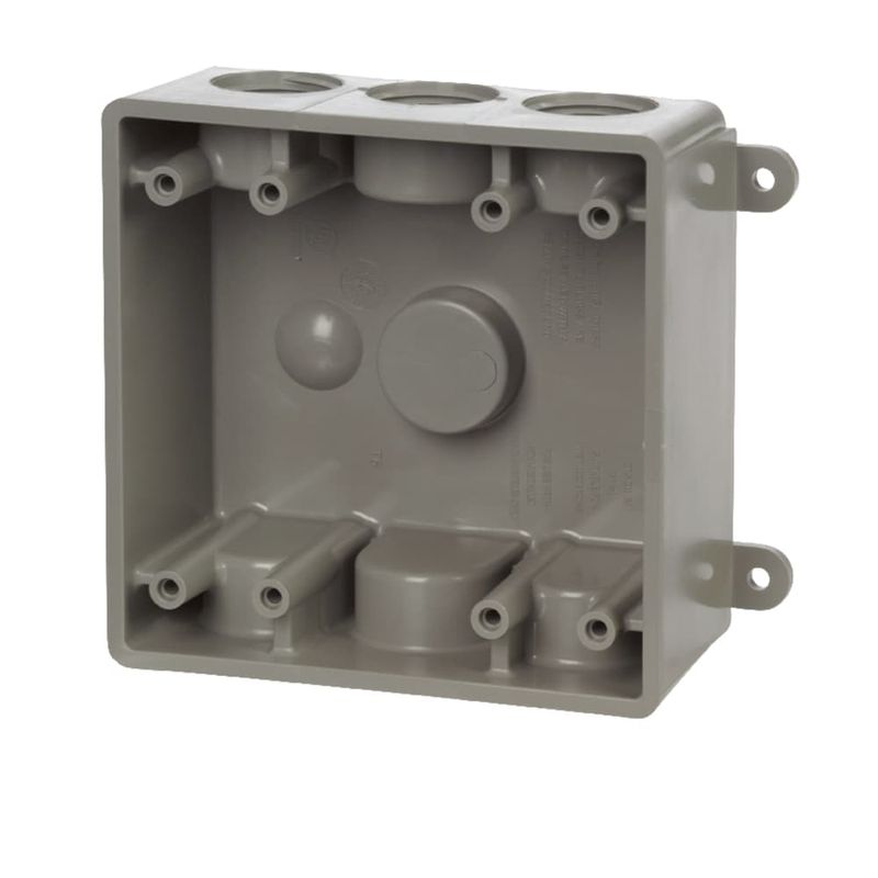 TayMac 26-1/2 cu in Square Plastic 2 gang Outlet Box Gray