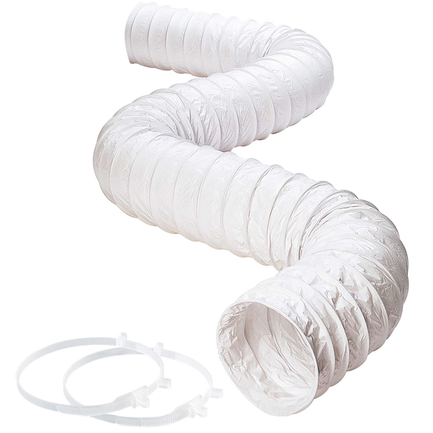 Ace 96 in. L X 4 in. D Silver/White Vinyl Vent Duct