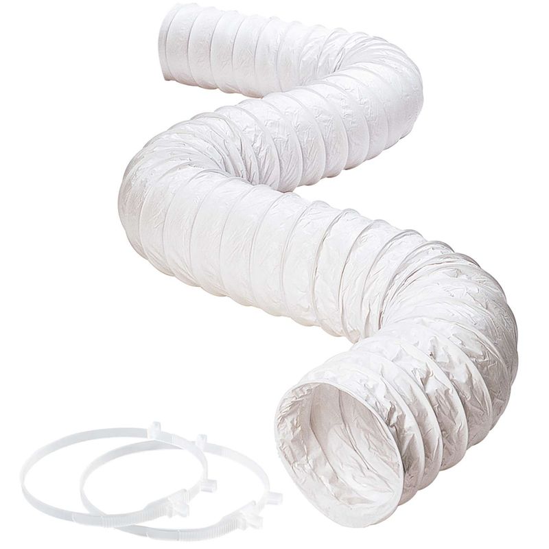 Ace 96 in. L X 4 in. D Silver/White Vinyl Vent Duct