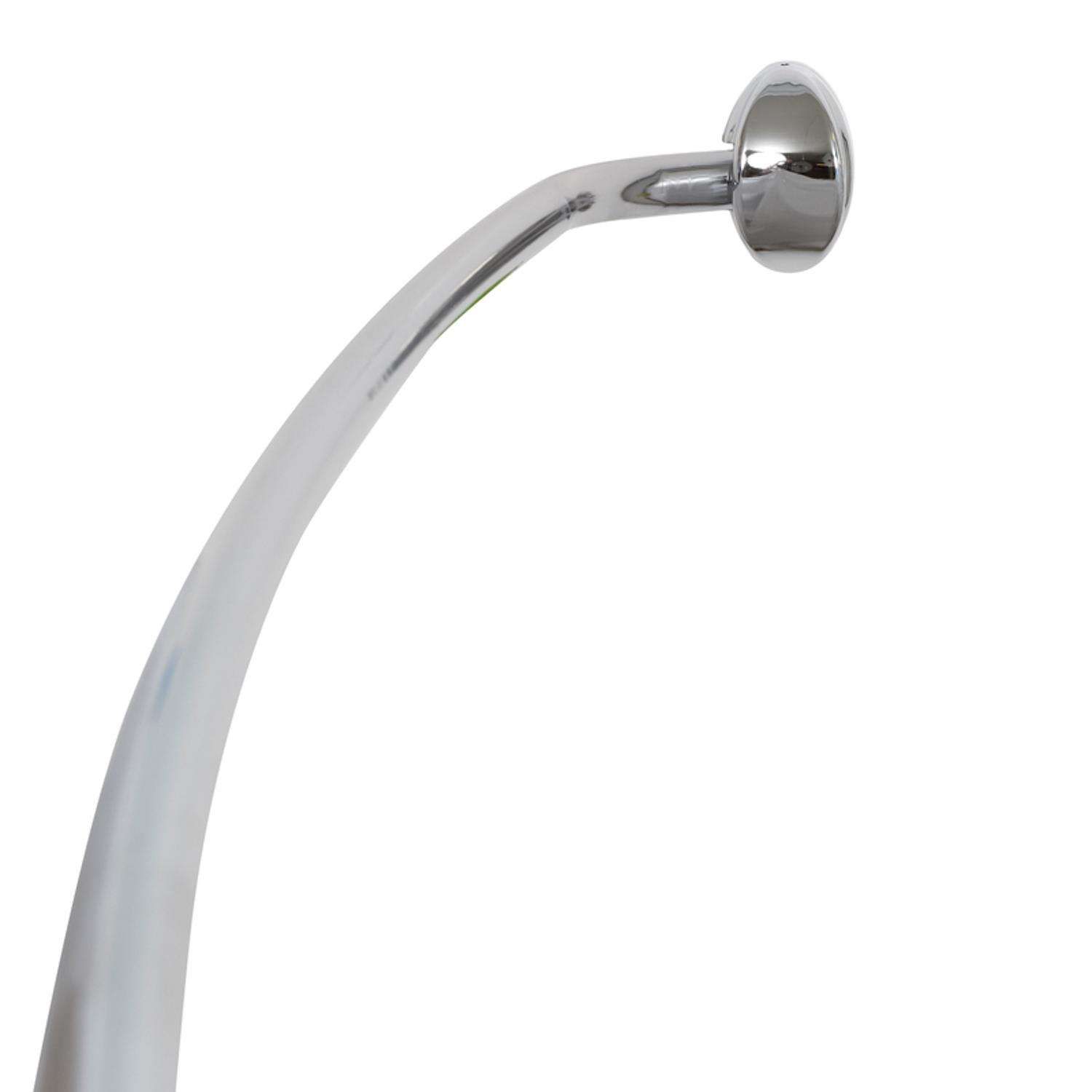 Zenna Home NeverRust Adjustable Curved Shower Rod 72 in. L Chrome