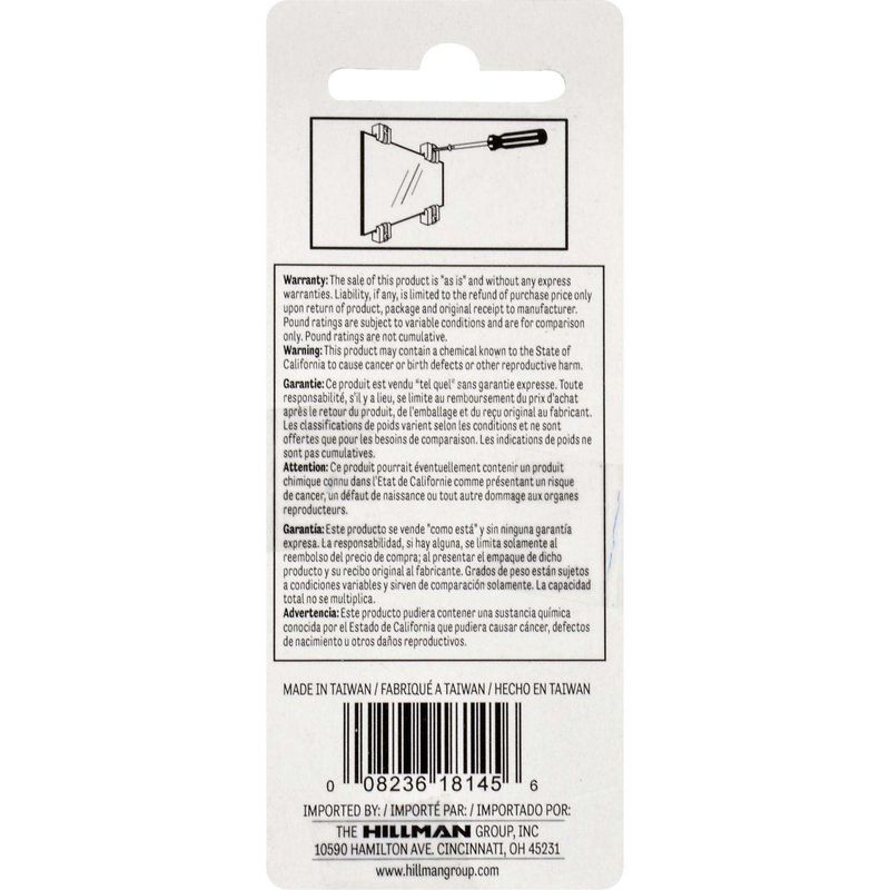 HILLMAN Plastic Coated Clear Mirror Holder Kit 20 lb 4 pk