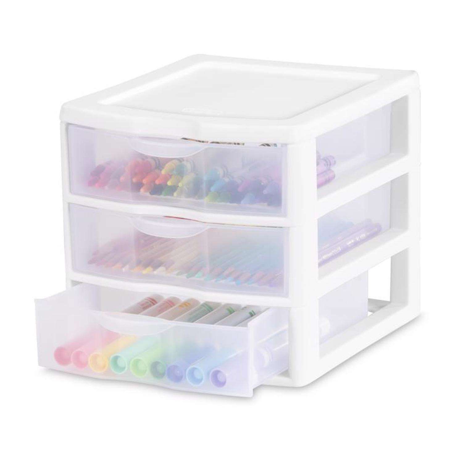 Sterilite 1.6 cu ft Clear/White Drawer Organizer 6.875 in. H X 7.25 in. W X 8.5 in. D Stackable