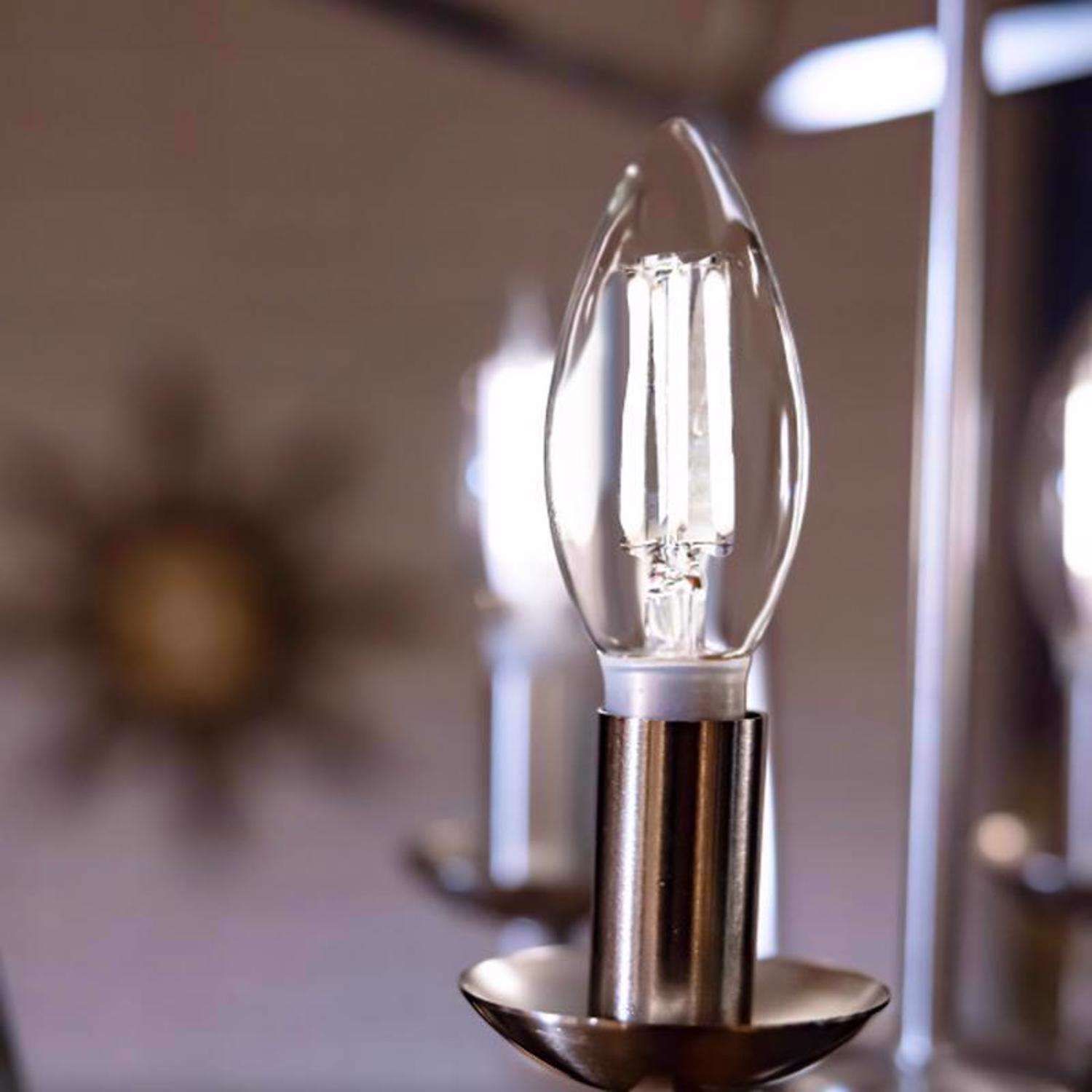 Feit White B10 E12 (Candelabra) Filament LED Bulb Soft White 40 Watt Equivalence 2 pk