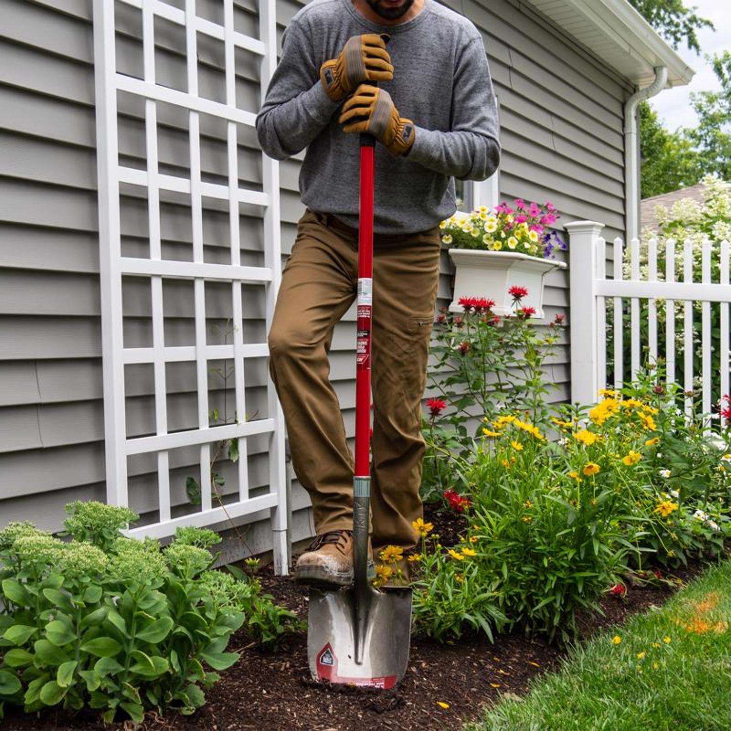 Ace 57.25 in. Steel Round Digging Shovel Fiberglass Handle