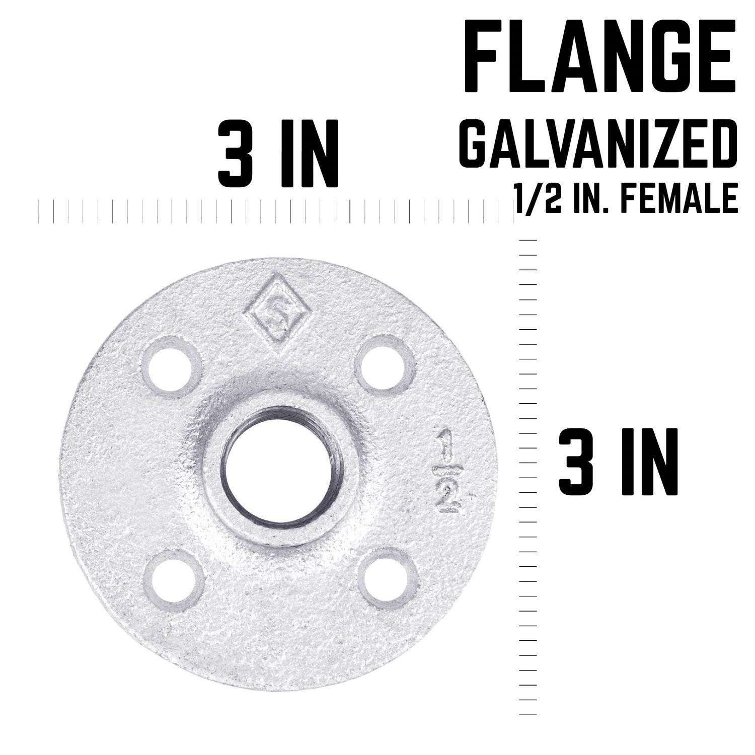 STZ Industries 1/2 in. FIP each Galvanized Malleable Iron Floor Flange