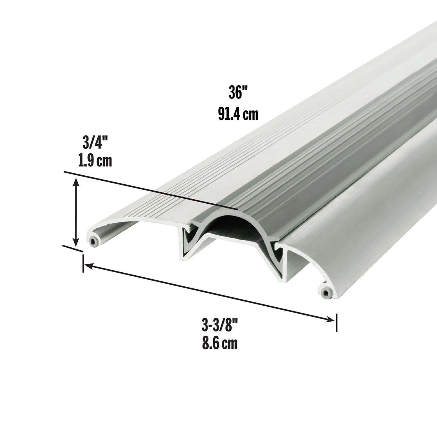 M-D Building Products 0.75 in. H X 3.38 in. W X 36 in. L Aluminum/Vinyl Low Threshold Silver