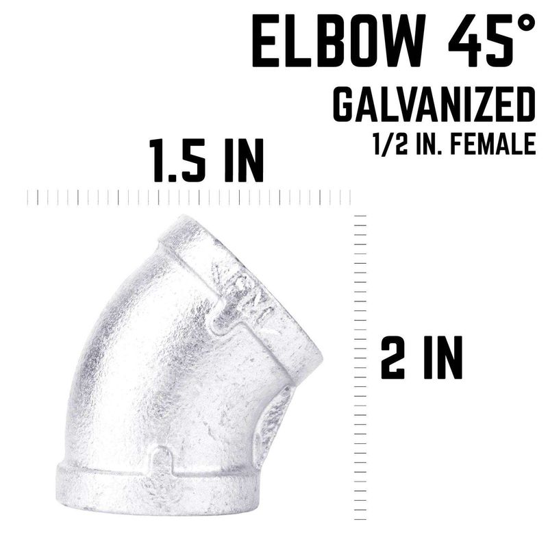 STZ Industries 1/2 in. FIP each X 1/2 in. D FIP Galvanized Malleable Iron 45 Degree Elbow