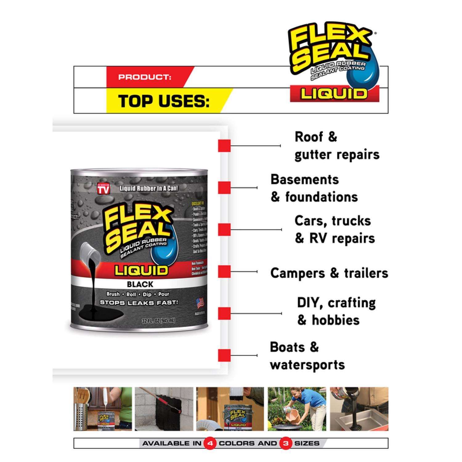 Flex Seal Family of Products Flex Seal Clear Liquid Rubber Sealant Coating 32 fl. oz.