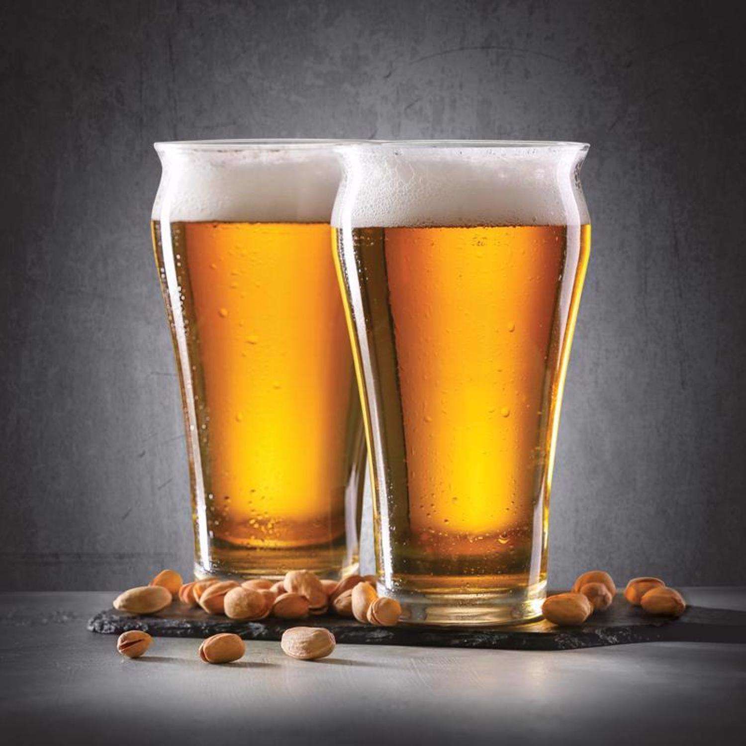 Final Touch 17 oz Clear Crystal Brewhouse Beer Glass Gift Set