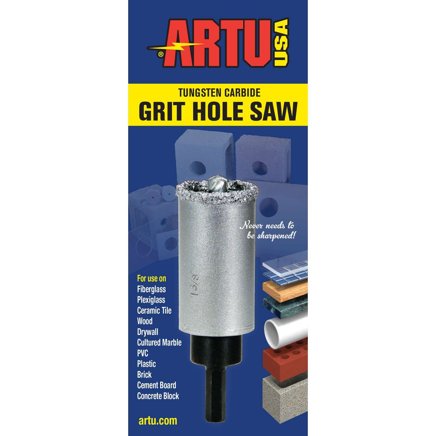 ARTU 2-1/2 in. Carbide Grit Hole Saw Arbor 1 pc