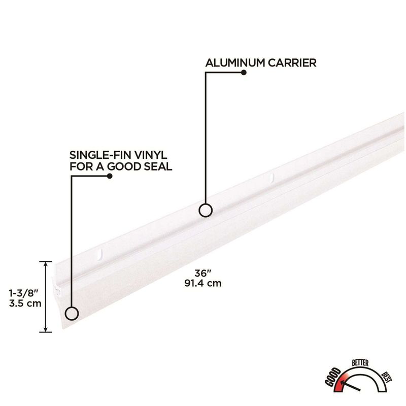 M-D Building Products White Aluminum Sweep For Doors 36 in. L X 1.38 in.