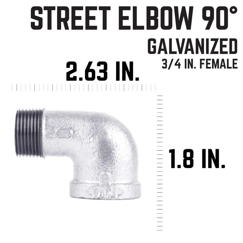 STZ Industries 3/4 in. FIP each X 3/4 in. D MIP Galvanized Malleable Iron 90 Degree Street Elbow