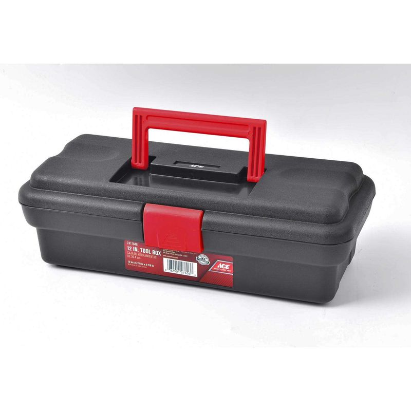 Ace 12 in. One Latch Tool Box Black/Red