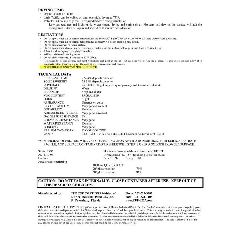 Tuf-Top Solid Terra Cotta Water-Based Concrete Floor and Driveway Stain 1 gal