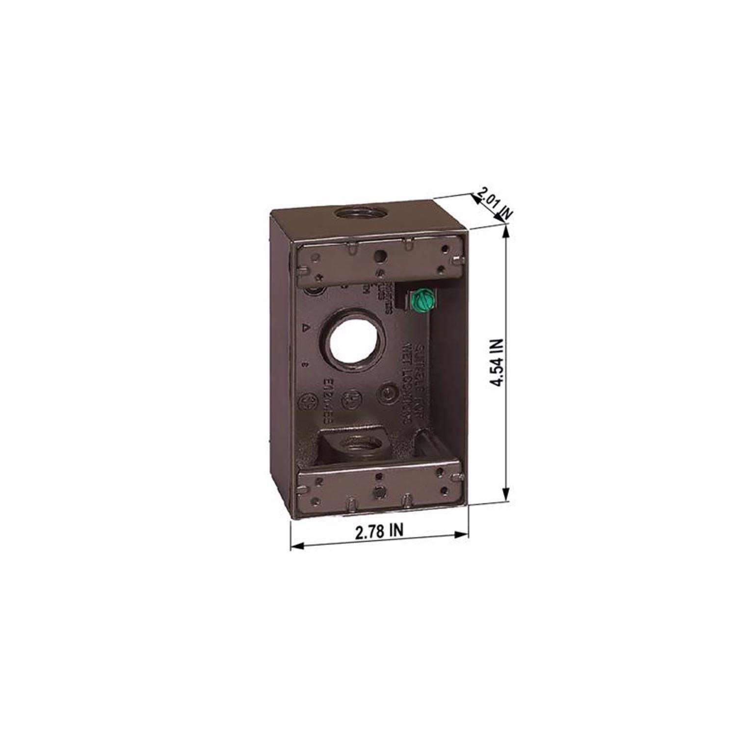 Sigma Engineered Solutions New Work 18.3 cu in Rectangle Die-Cast Metal 1 gang Weatherproof Box Bron