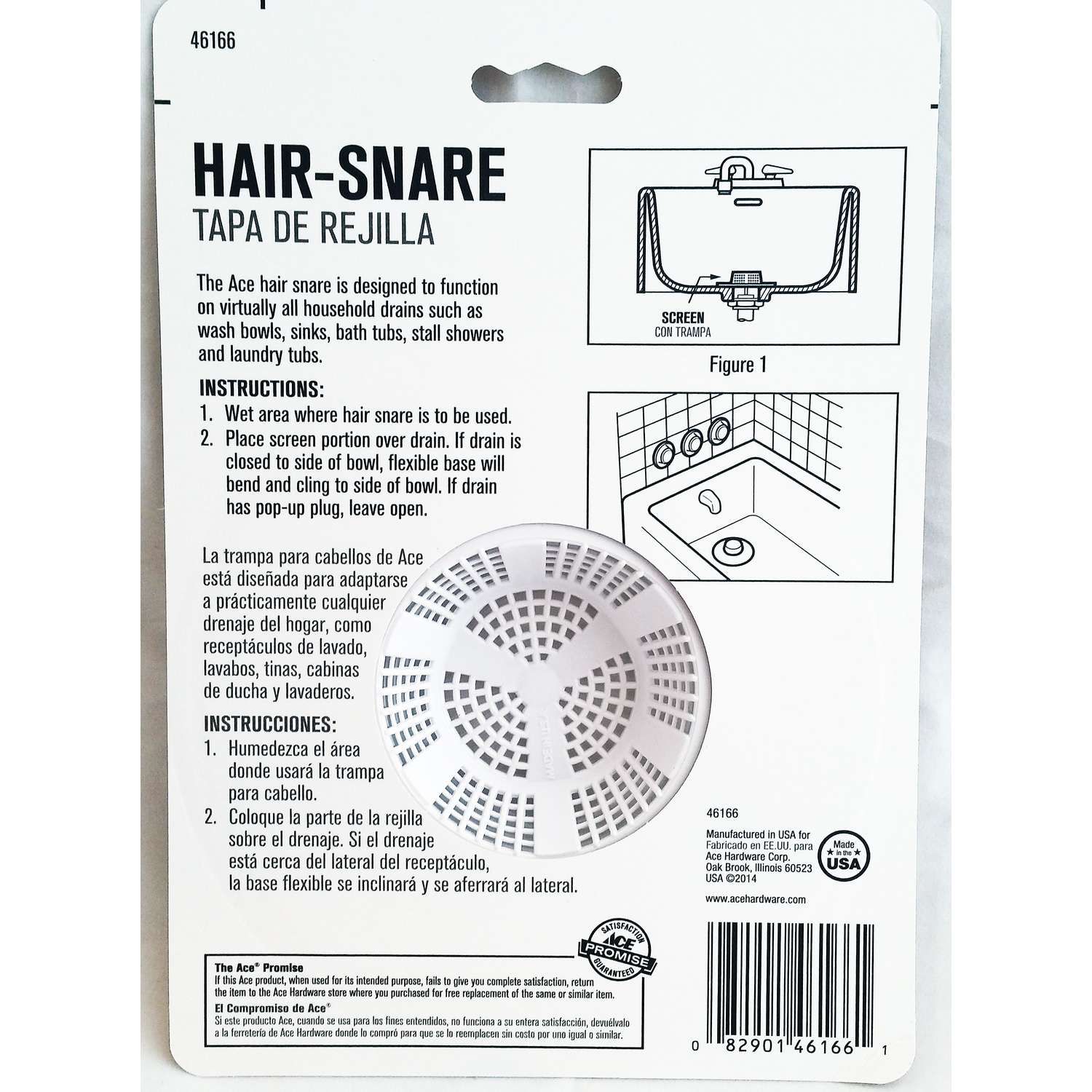 Ace 5 in. D White Plastic Sink Strainer