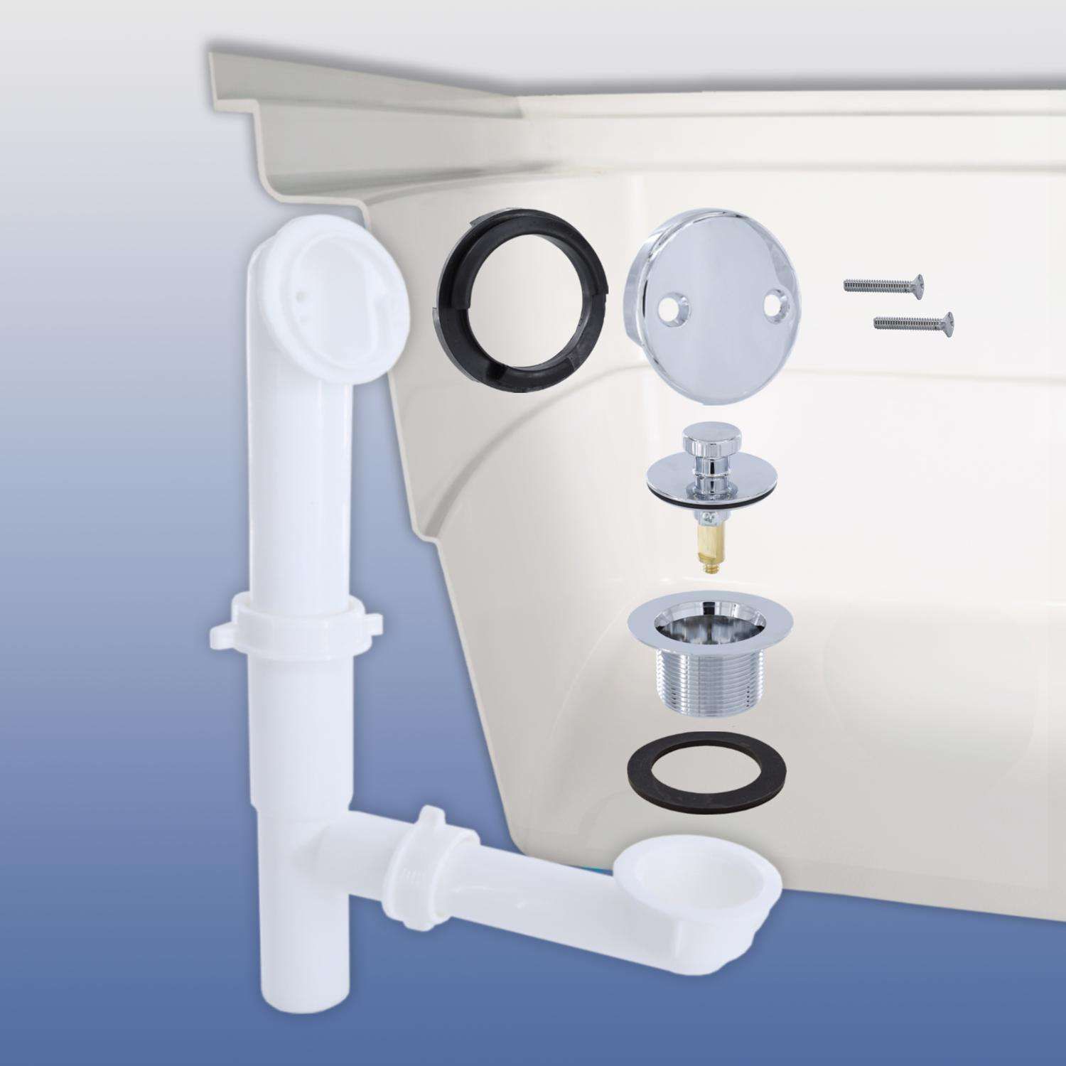 Danco 1-1/2 in. D Chrome Plated Plastic Tub Drain Kit