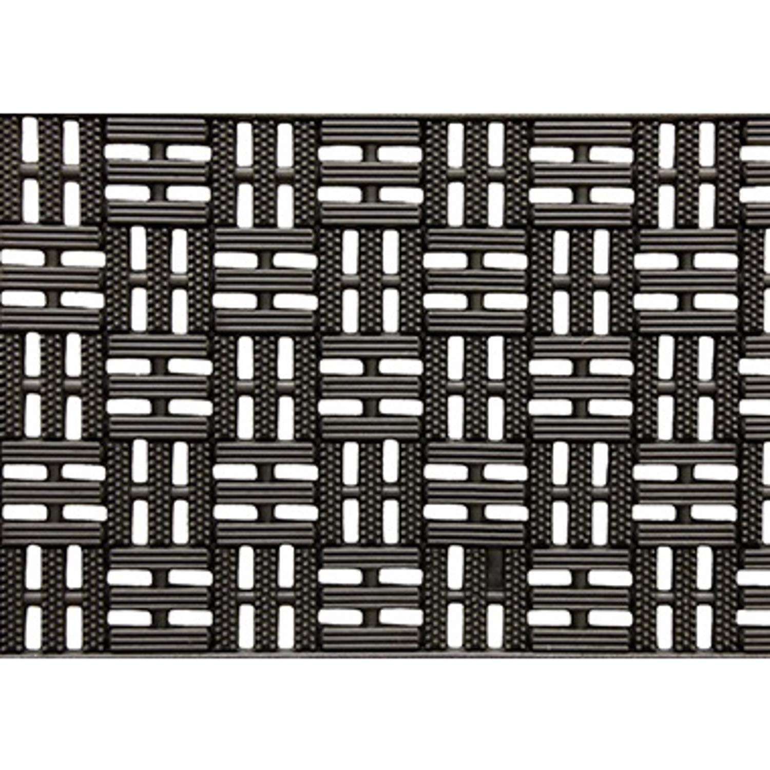 Sports Licensing Solutions 18 in. W X 30 in. L Black Trellis Scraper Rubber Door Mat