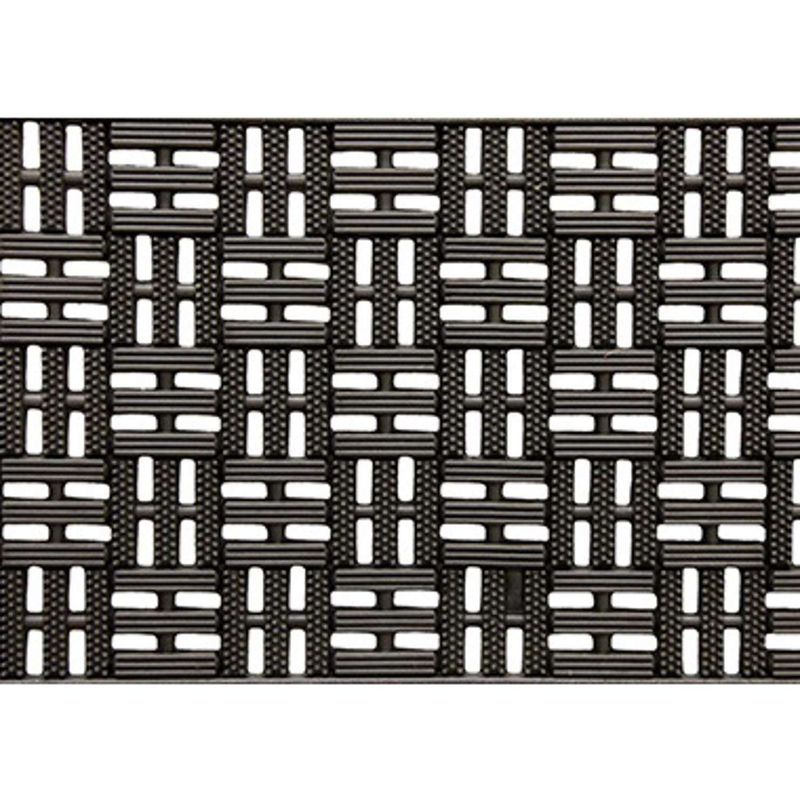 Sports Licensing Solutions 18 in. W X 30 in. L Black Trellis Scraper Rubber Door Mat
