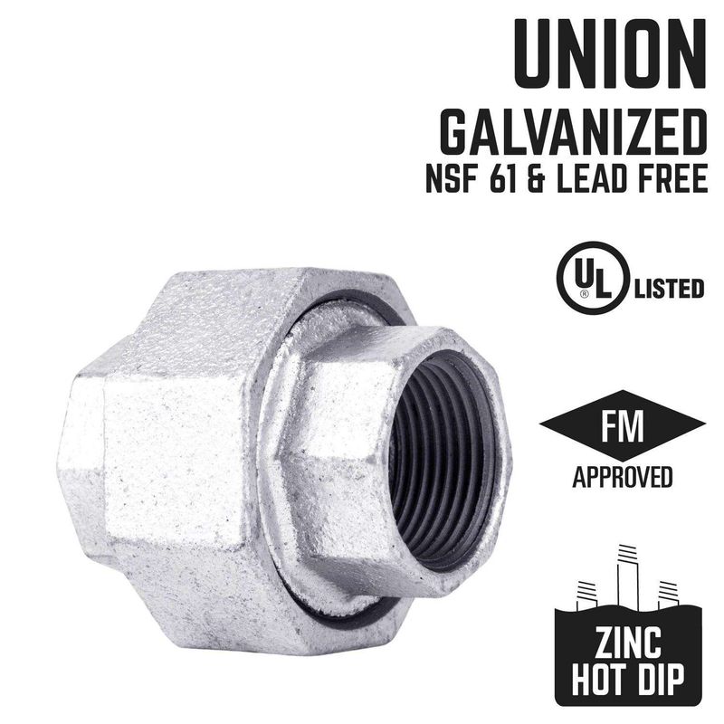 STZ Industries 1/2 in. FIP each X 1/2 in. D FIP Galvanized Malleable Iron Union