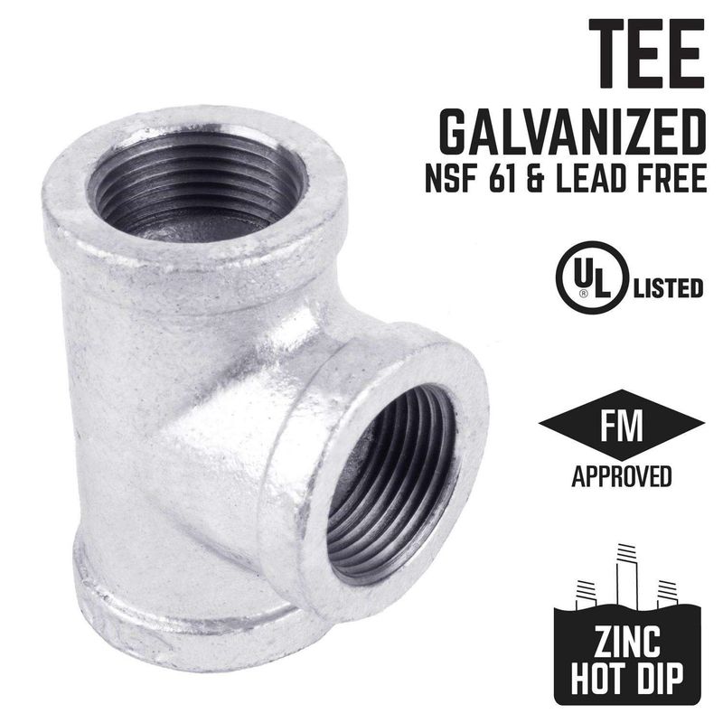 STZ Industries 3/8 in. FIP each X 3/8 in. D FIP 3/8 in. D FIP Galvanized Malleable Iron Tee