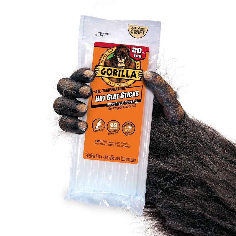 Gorilla High Strength Clear Hot Glue Sticks 20 pc